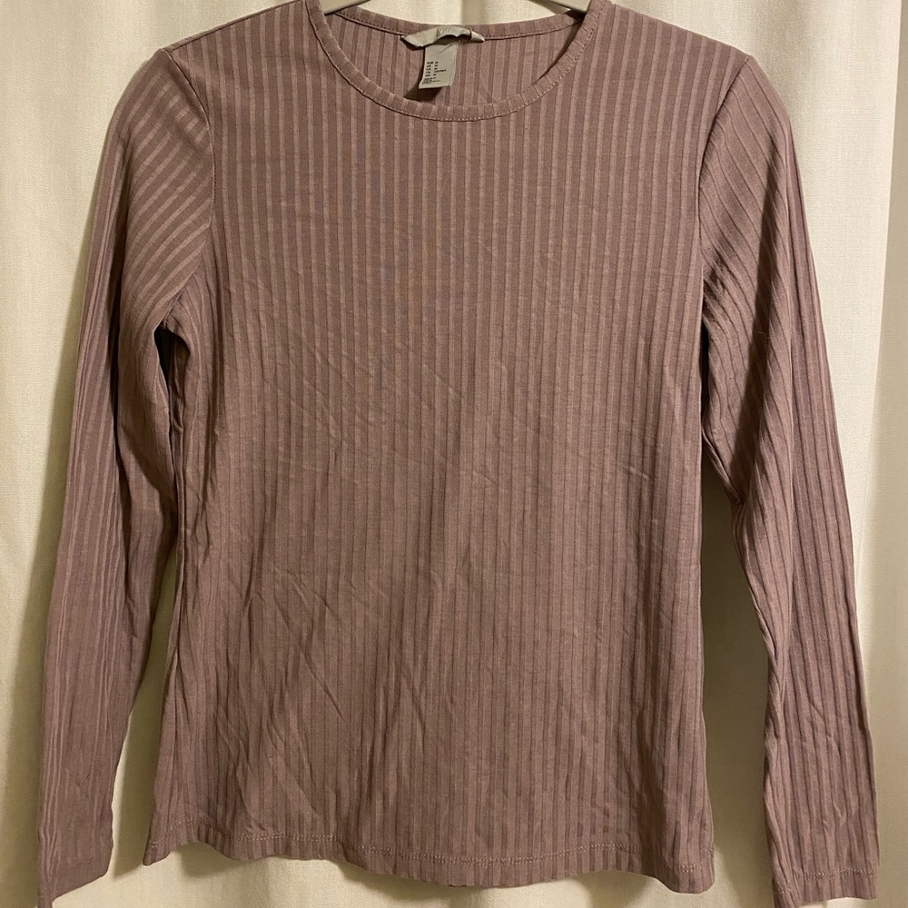 Purple Ribbed Long Sleeve